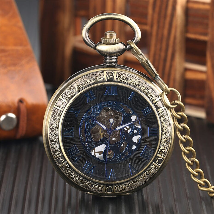 Blue Steampunk pocket watch