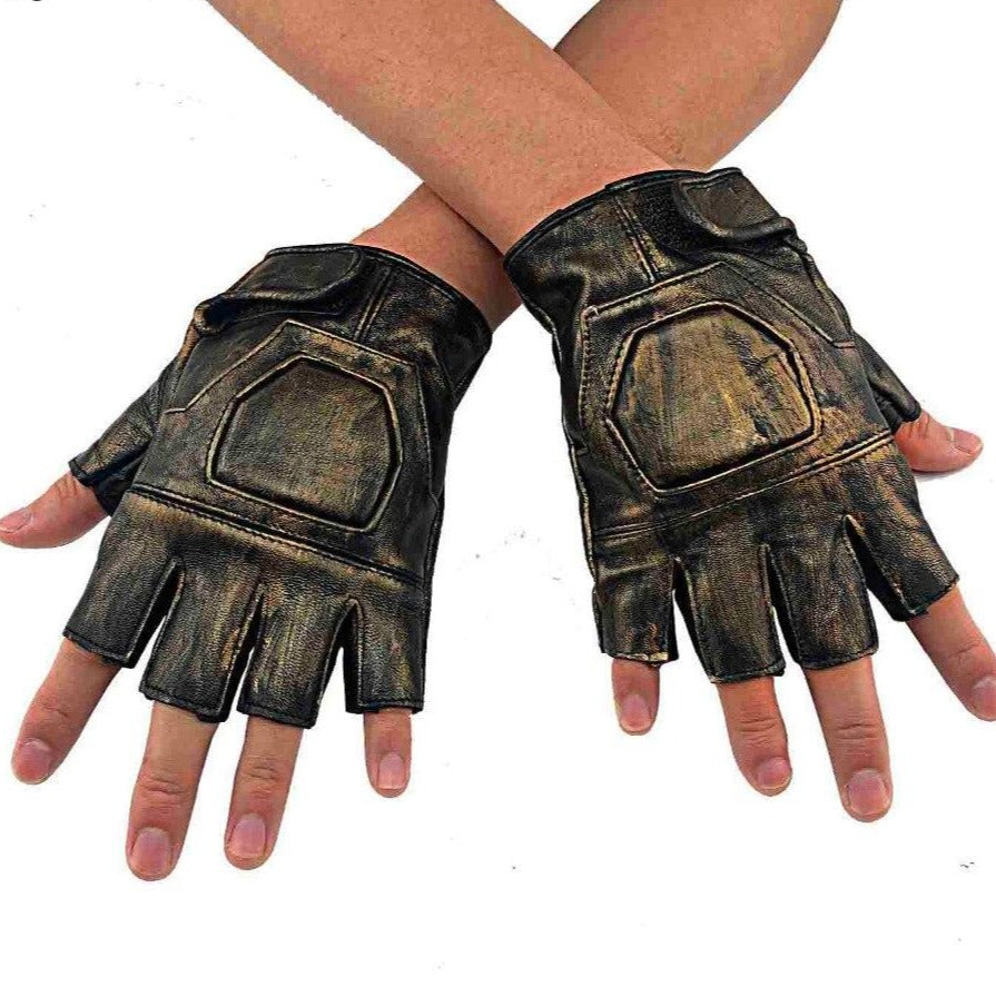 Steampunk vintage gold gloves