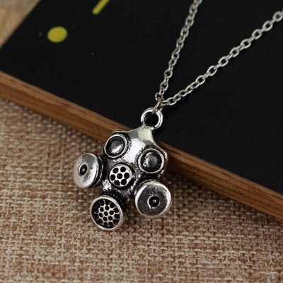 gas mask pendant in silver color