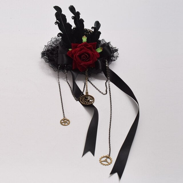 Steampunk mini hat with rose