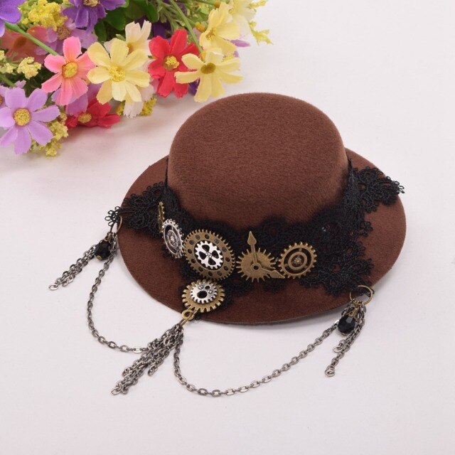 Steampunk mini fedora hat