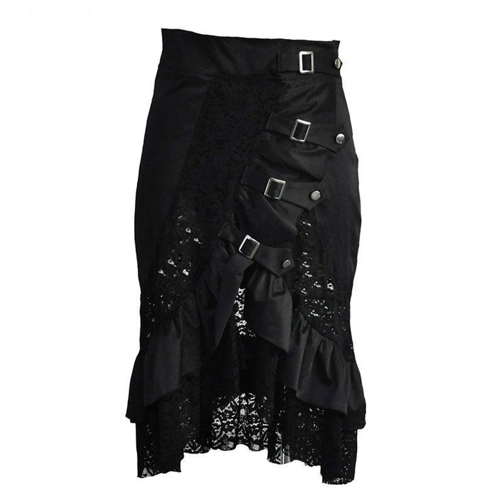 Steampunk skirt with front buckle