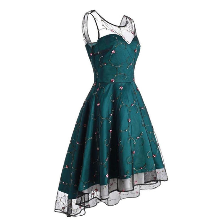 Embroidered Flowers Steampunk dress