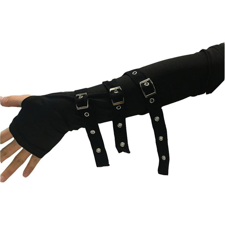 Steampunk gloves with metal buckles