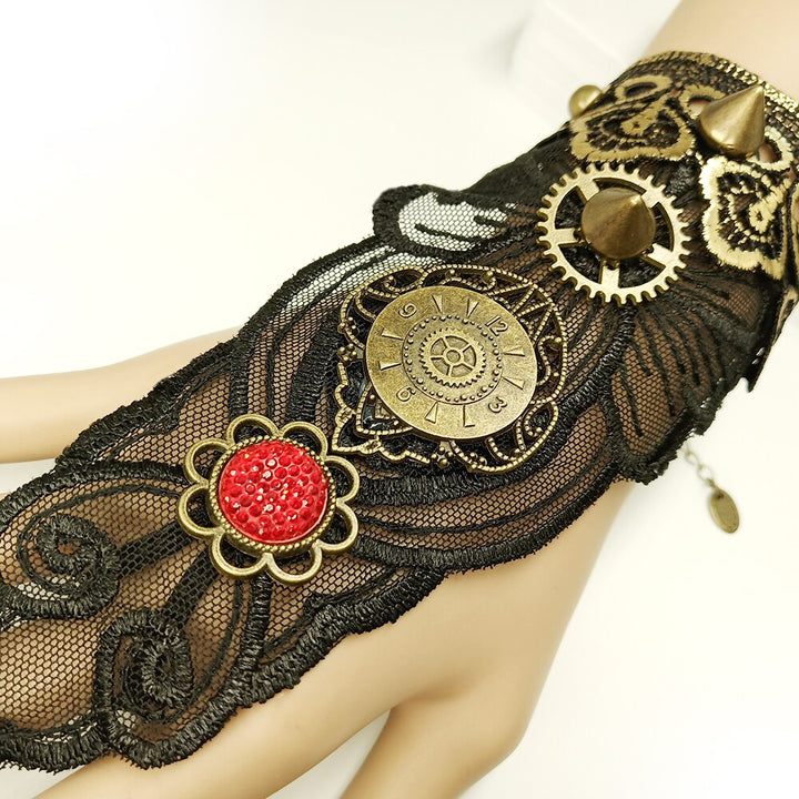 Steampunk back of hand gloves