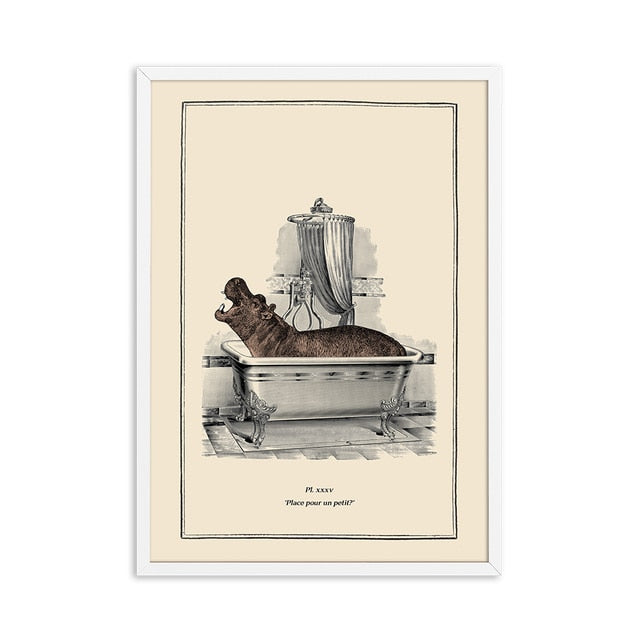 Set of vintage Steampunk funny toilet wall arts