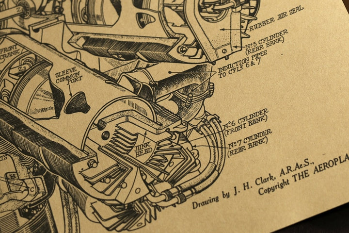 Steampunk machine sketch poster