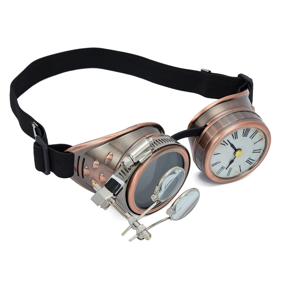 Steampunk clock goggles