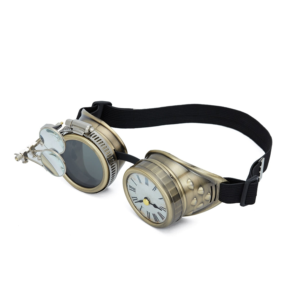 Steampunk clock goggles