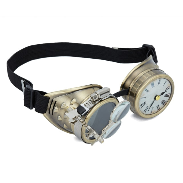 Steampunk clock goggles