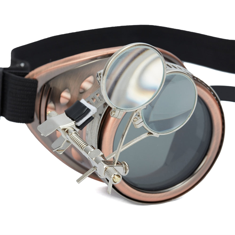 Steampunk clock goggles