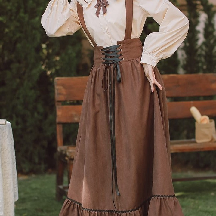 Steampunk suspender skirt