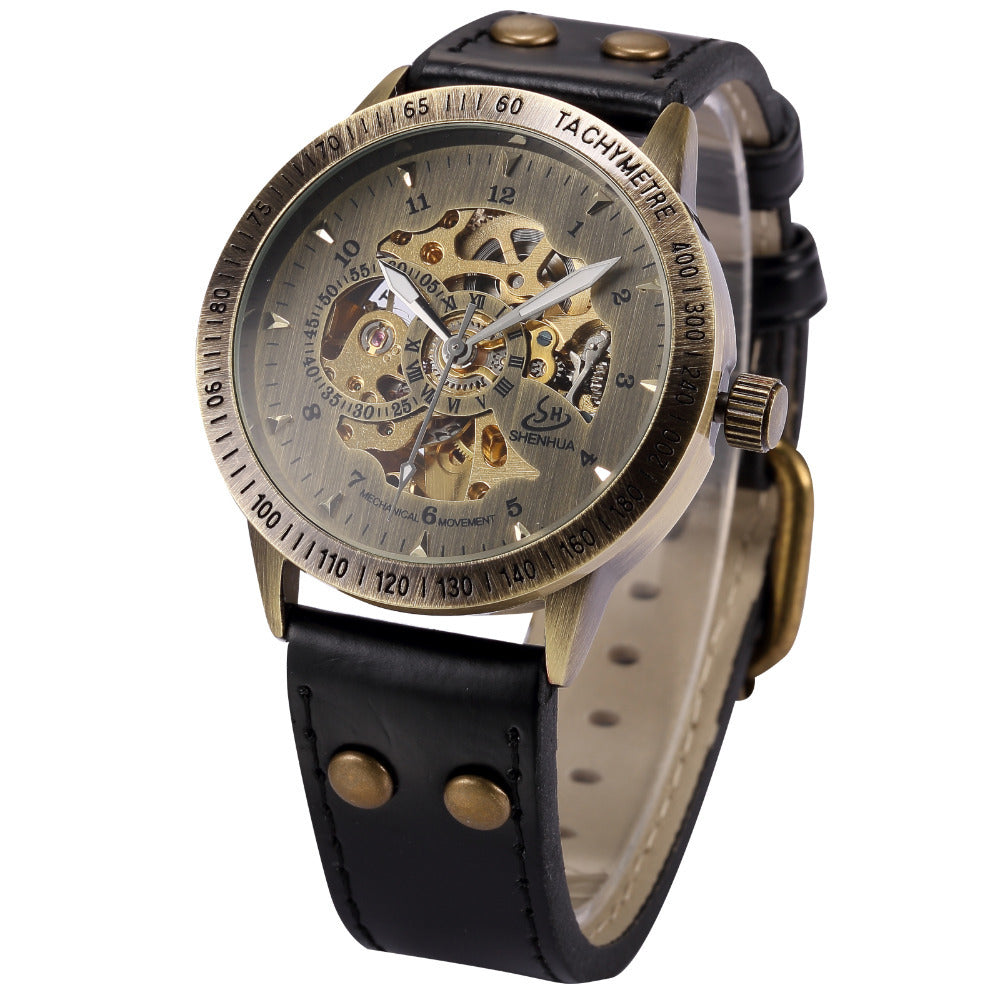 Steampunk bronze watch