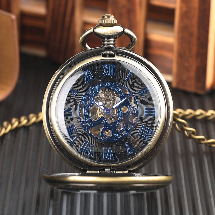 Blue Steampunk pocket watch