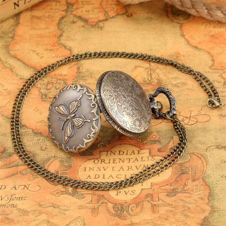 Steampunk butterfly style pocket watch