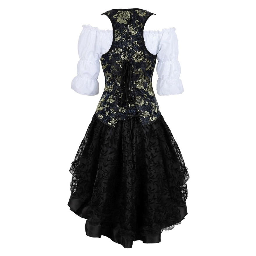 Steampunk floral pattern costume