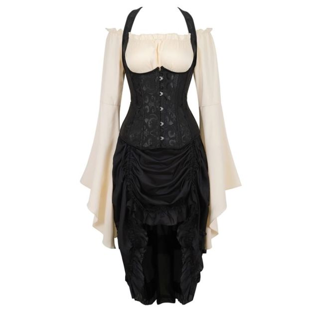 Black underbust Steampunk costume