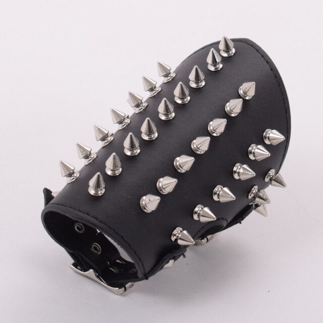 Black rivets wristband armor