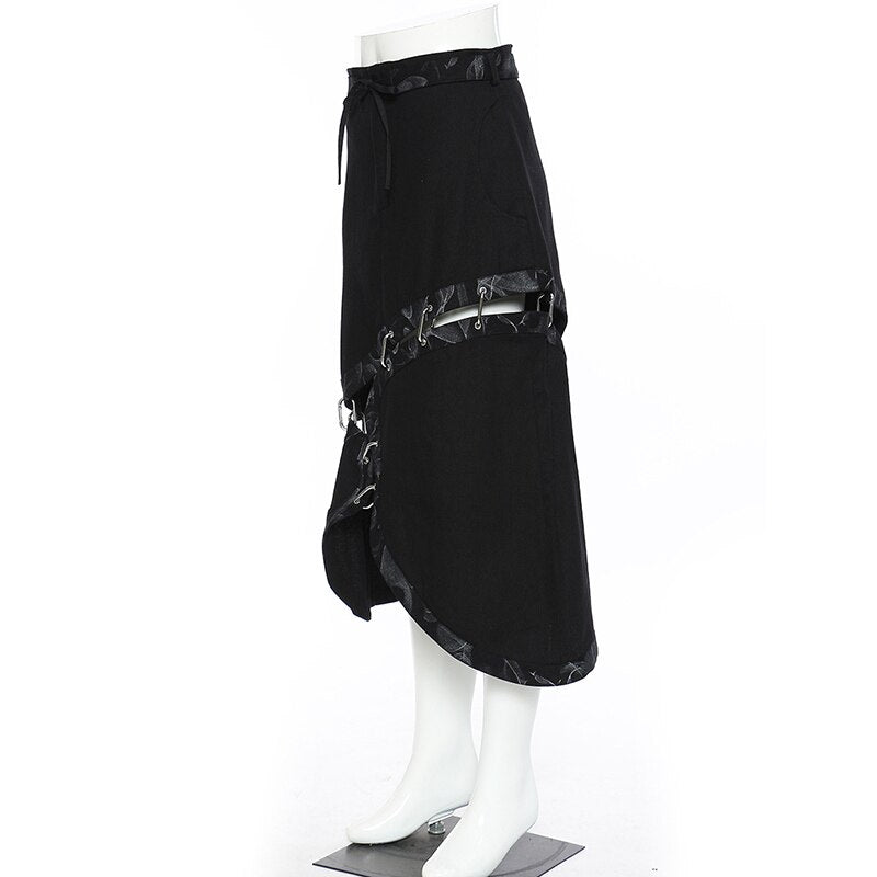 Steampunk skirt with patched effect