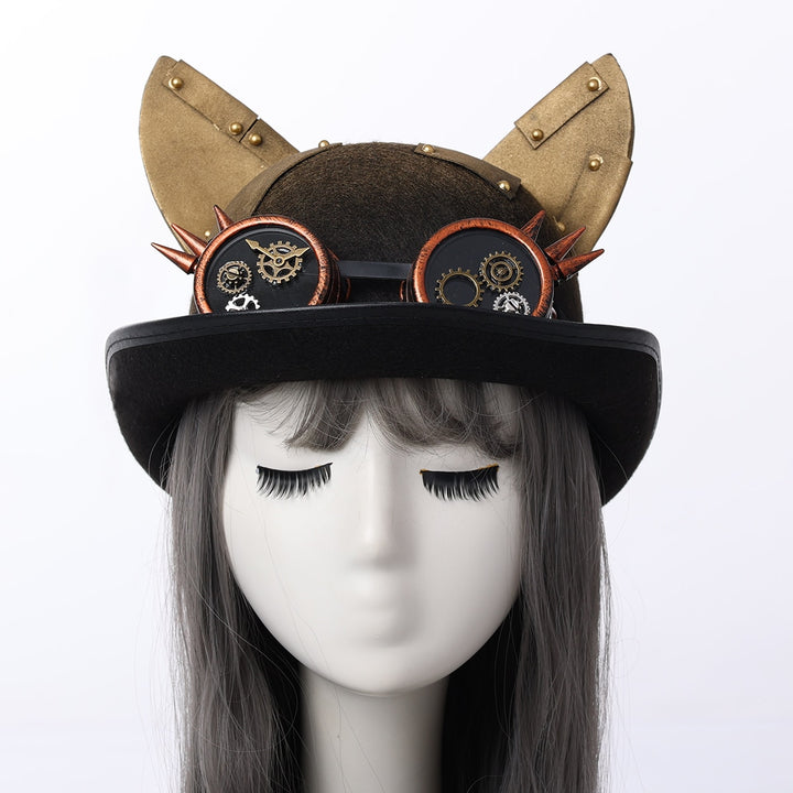 Steampunk cat ears hat