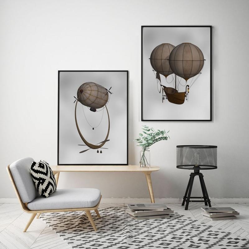 Steampunk airship wall art