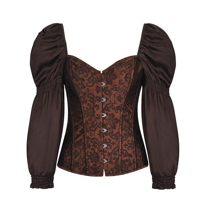 Steampunk corset with long sleeves