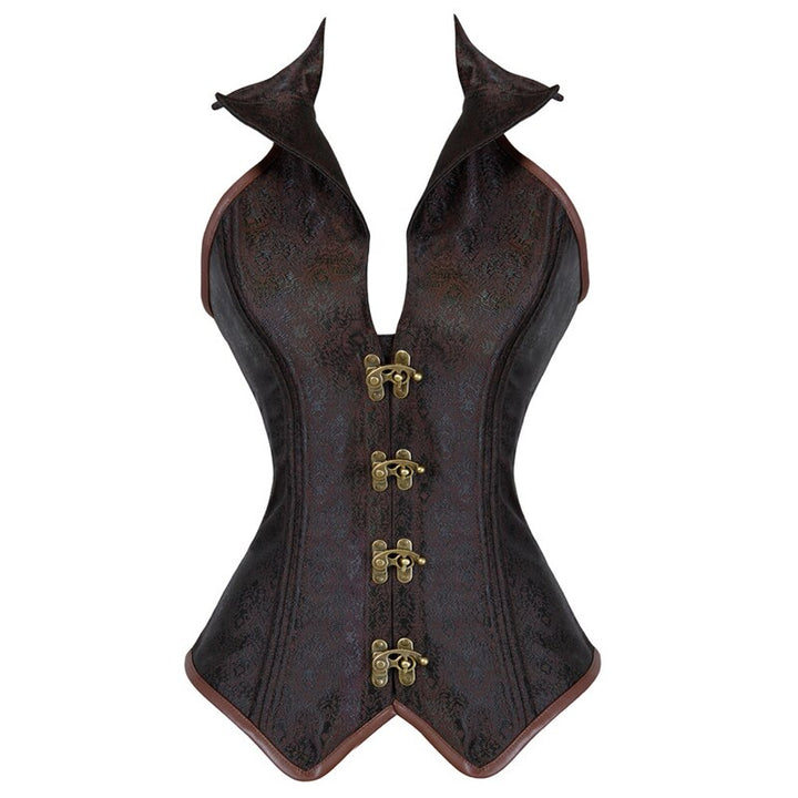 Steampunk jacquard halter corset