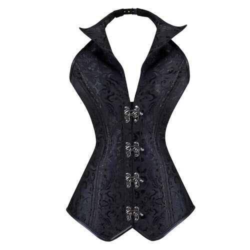 Steampunk jacquard halter corset