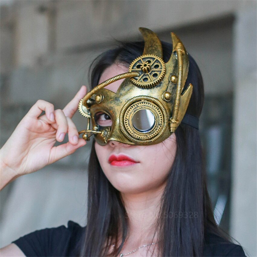 Steampunk half face mask