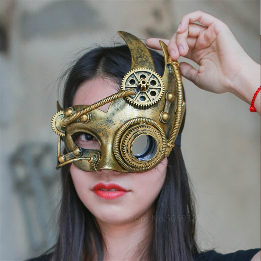 Steampunk half face mask