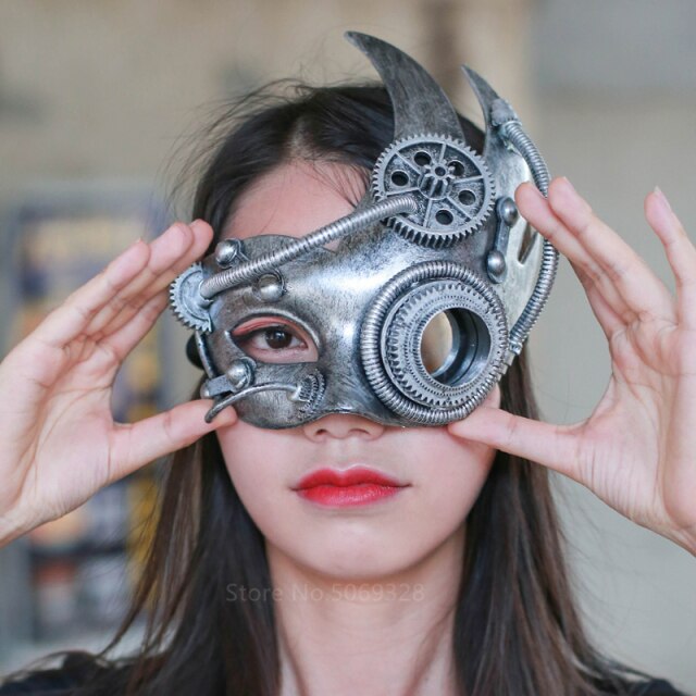 Steampunk half face mask