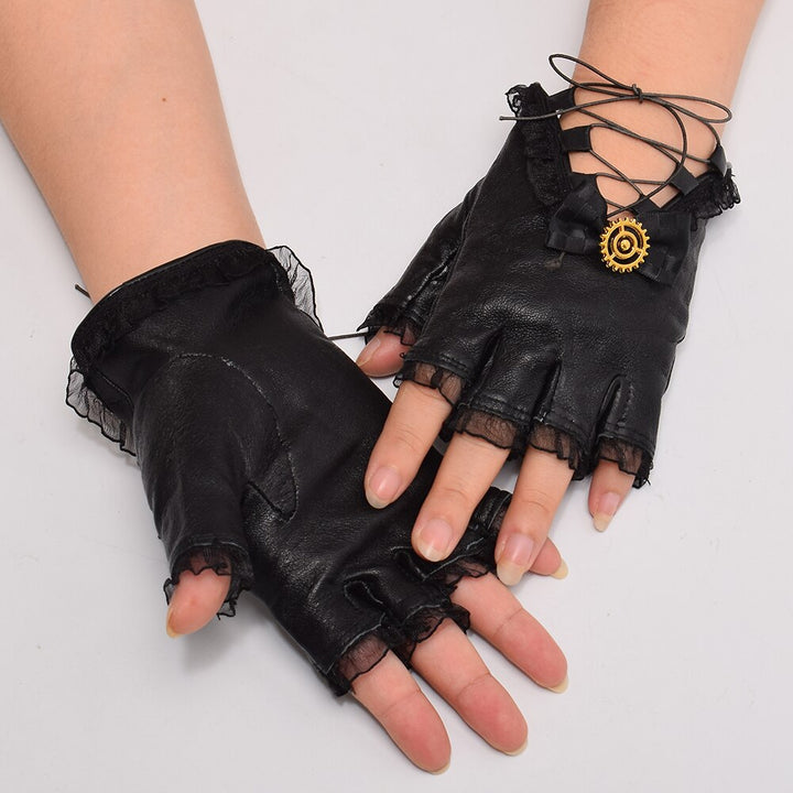 Steampunk gloves with cords