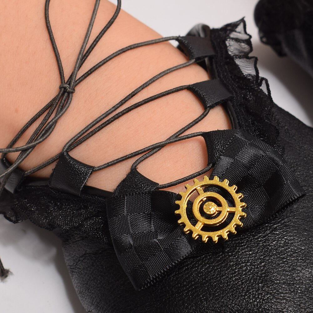 Steampunk gloves with cords