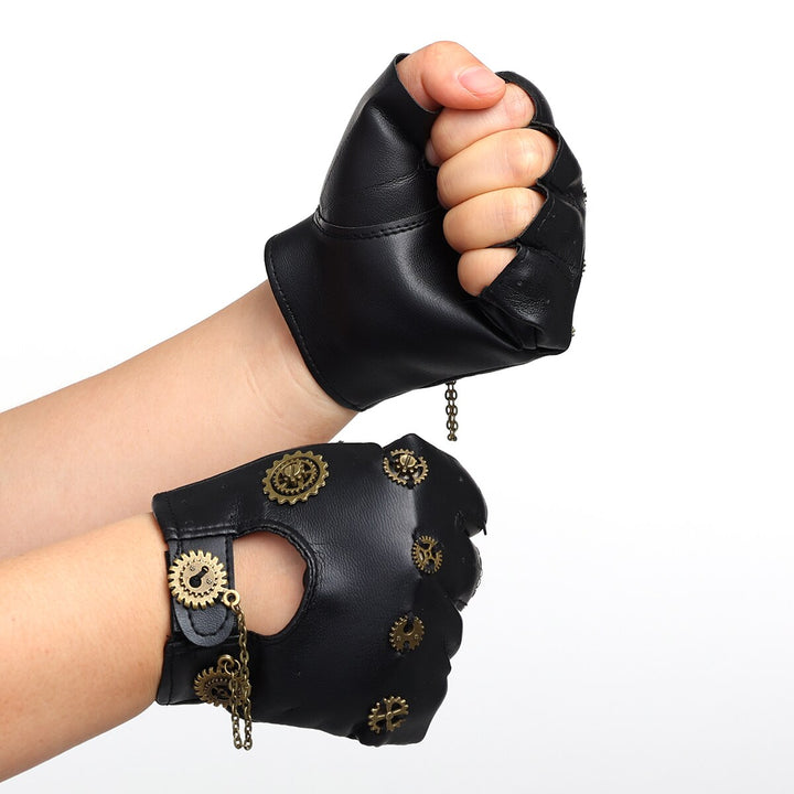 Steampunk gloves wit chain