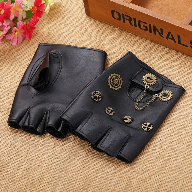 fingerless steampunk gloves