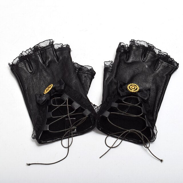 Steampunk gloves with cords