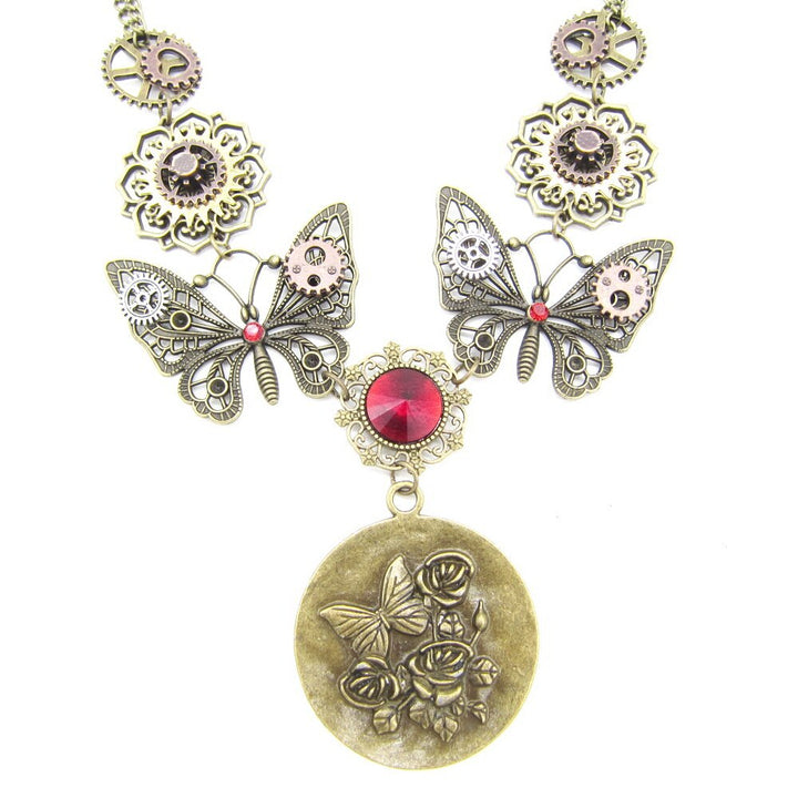 Steampunk butterfly necklace XXL