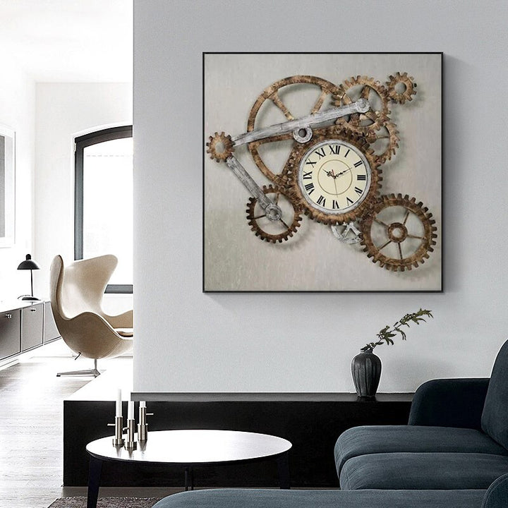 Steampunk gear clock wall art