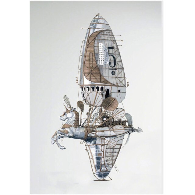 Imaginary Steampunk sailboat wall art