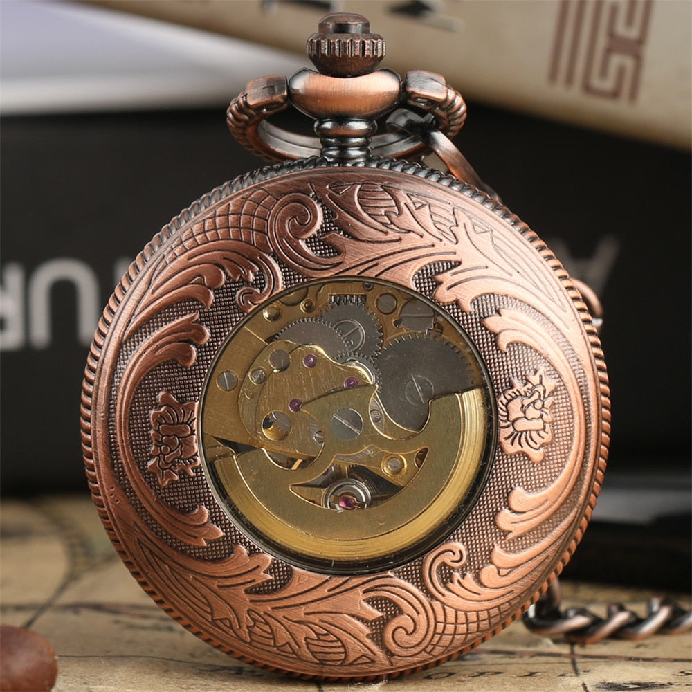 Steampunk rose pocket watch