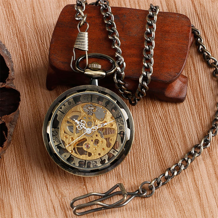 Steampunk open system pocket watch