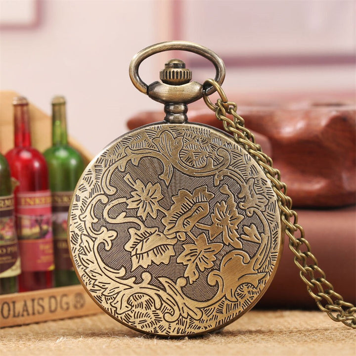 Steampunk hollow flower pocket watch