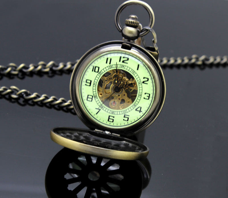 Glows in the dark Steampunk pocket watch