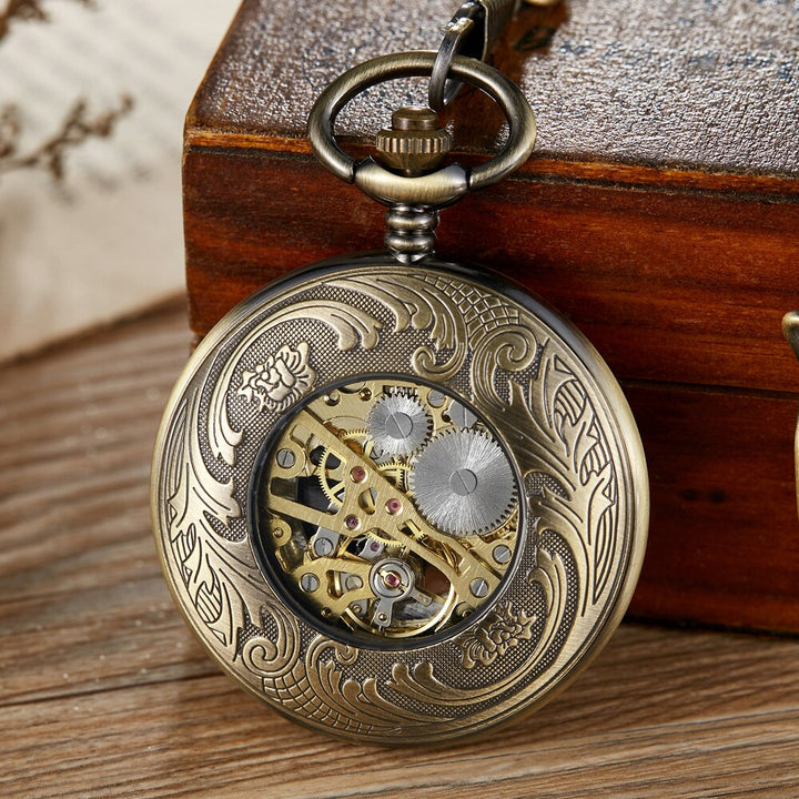 Sun and moon Steampunk pocket watch