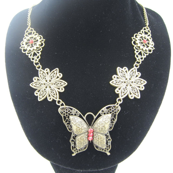 Antique Steampunk butterfly necklace