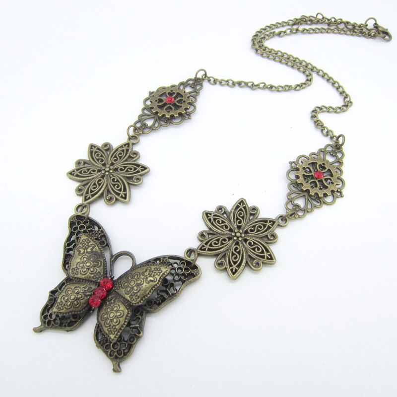 Antique Steampunk butterfly necklace