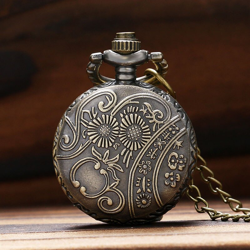 Flower pattern Steampunk pocket watch