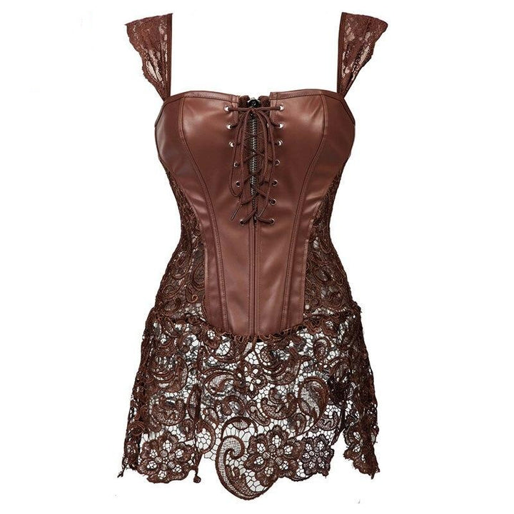 Steampunk corset with lace skirt