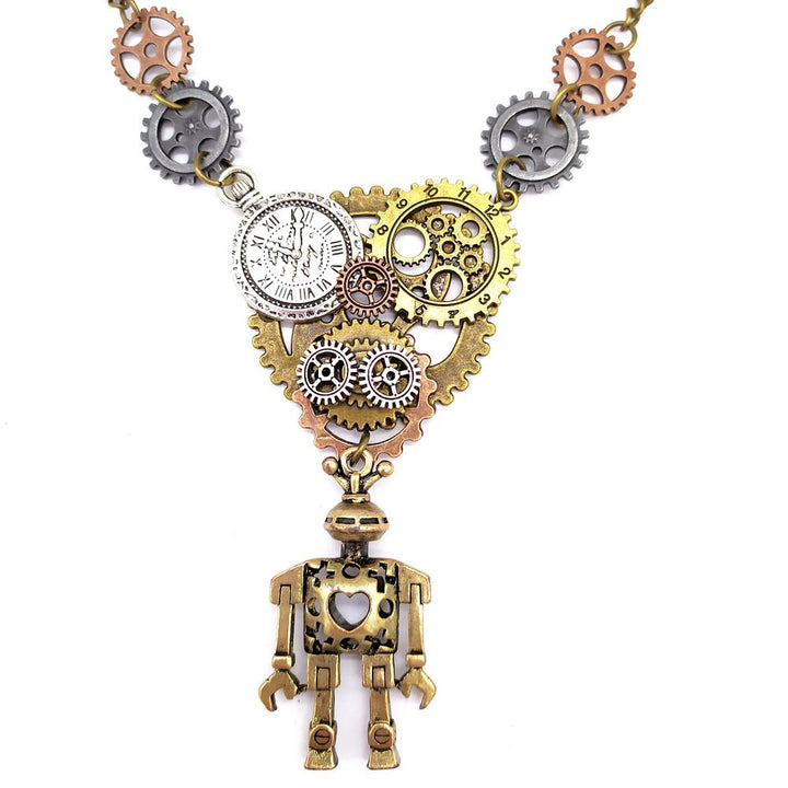 Steampunk robot necklace