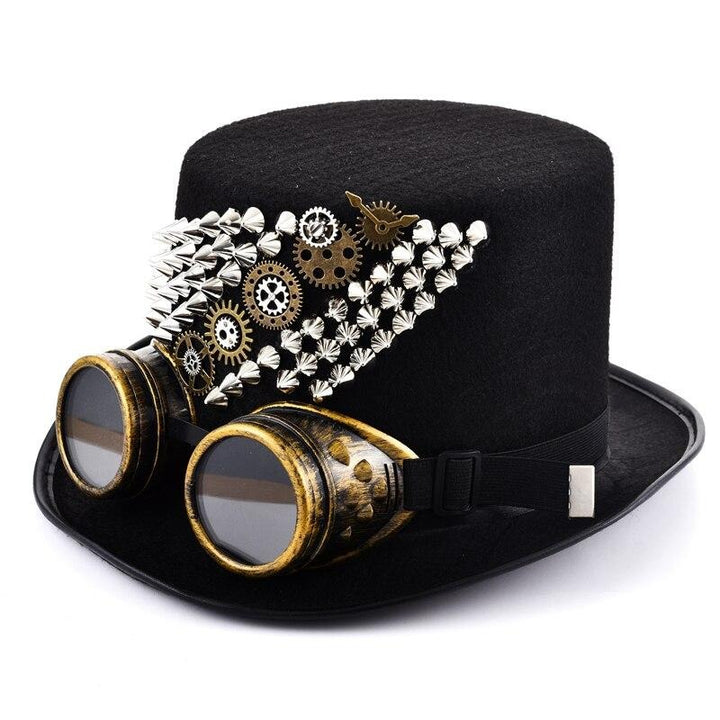 Steampunk rivet and spikes hat